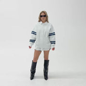 NEW YORK JETS STADIUM STRIPES STRIPE SLEEVE CREWNECK SWEATSHIRT