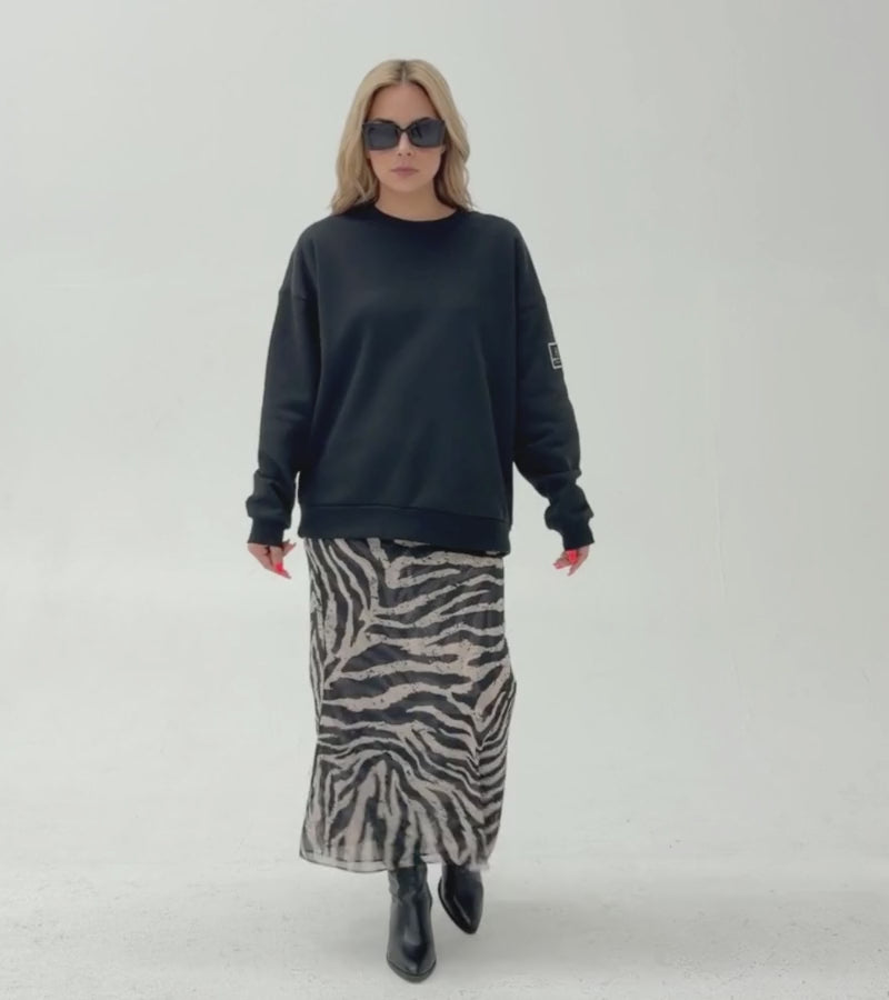 WASHINGTON COMMANDERS FIERCE FLOW BLACK LABEL PREMIUM FLEECE DROP SHOULDER CREWNECK