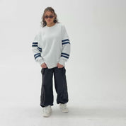 OLE MISS REBELS STADIUM STRIPES STRIPE SLEEVE CREWNECK SWEATSHIRT