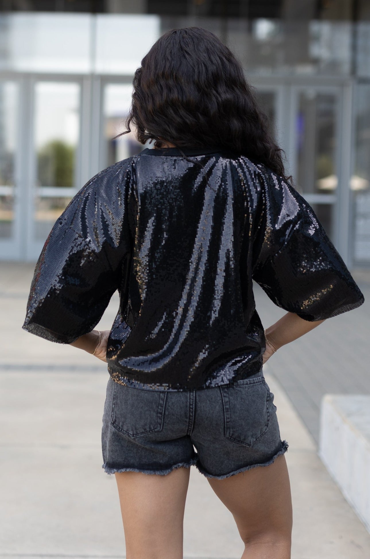 DREAMY DENIM SHORTS IN FADED BLACK IN FADED BLACK DENIM