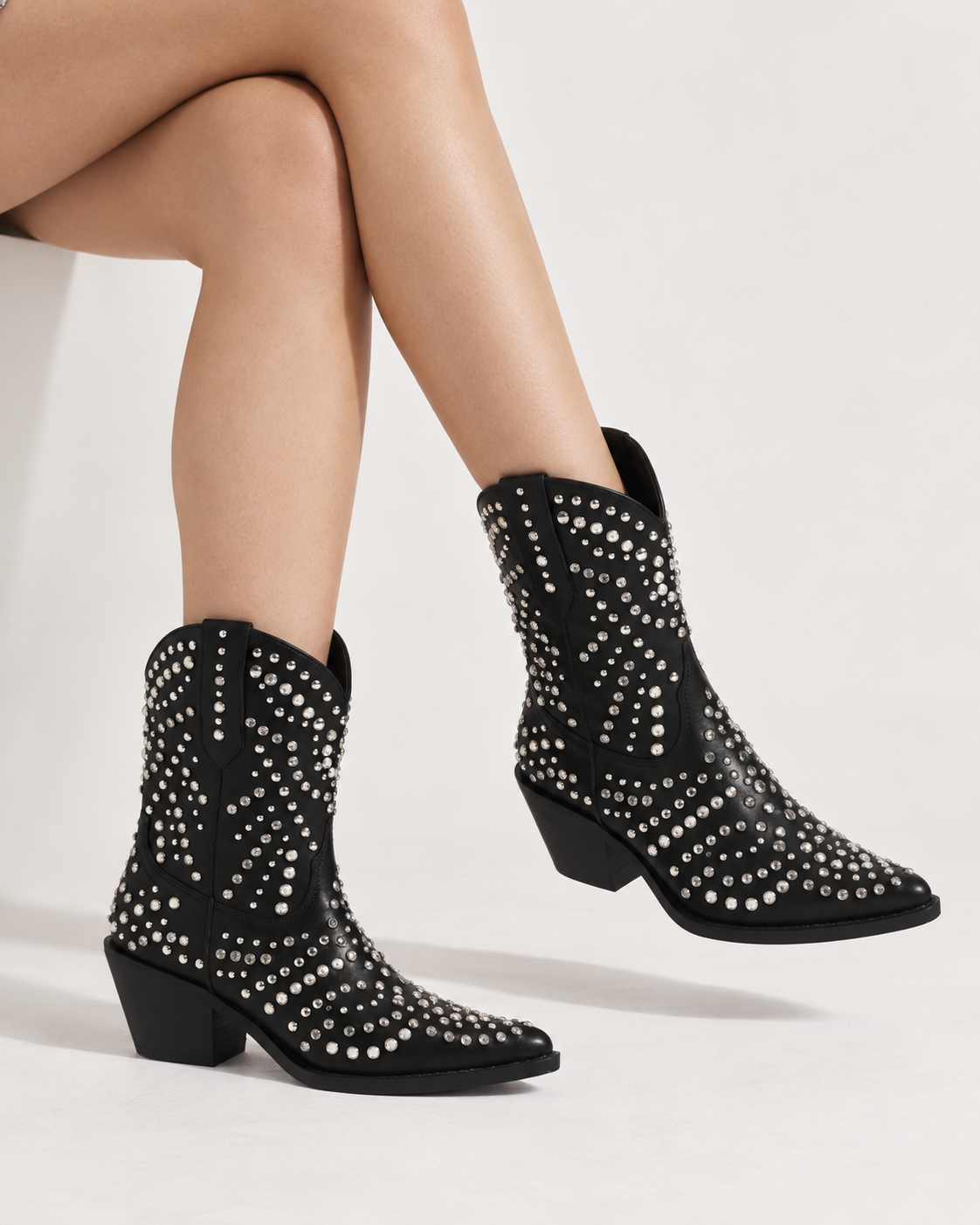Adelle Studded Western Cowboy Boot