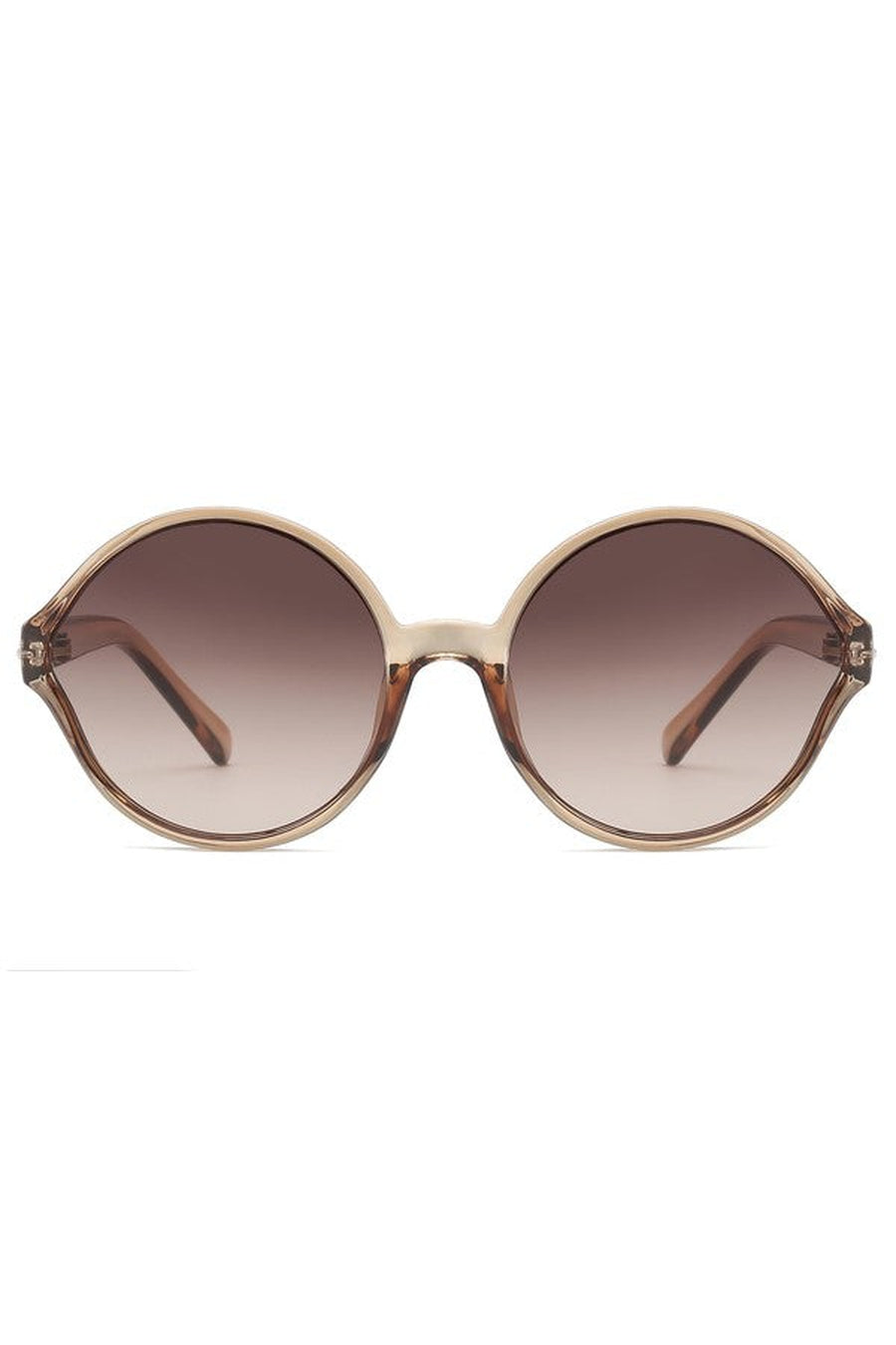 COCO ROUND FRAME SUNGLASSES-BROWN