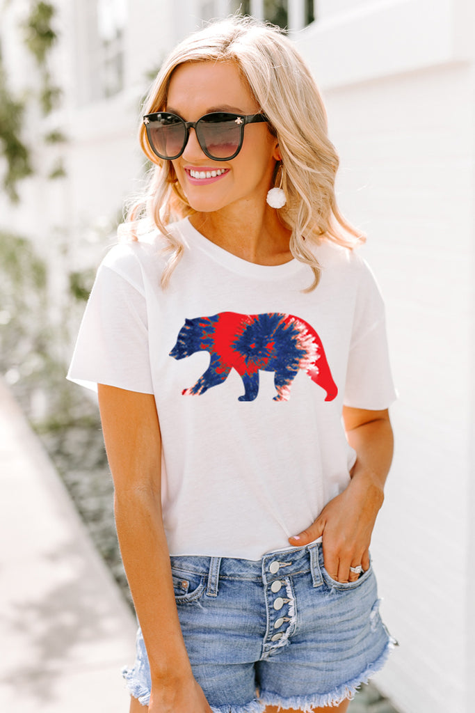 The Bears "Tied And True" Cotton Blend Crop Tee - Gameday Couture
