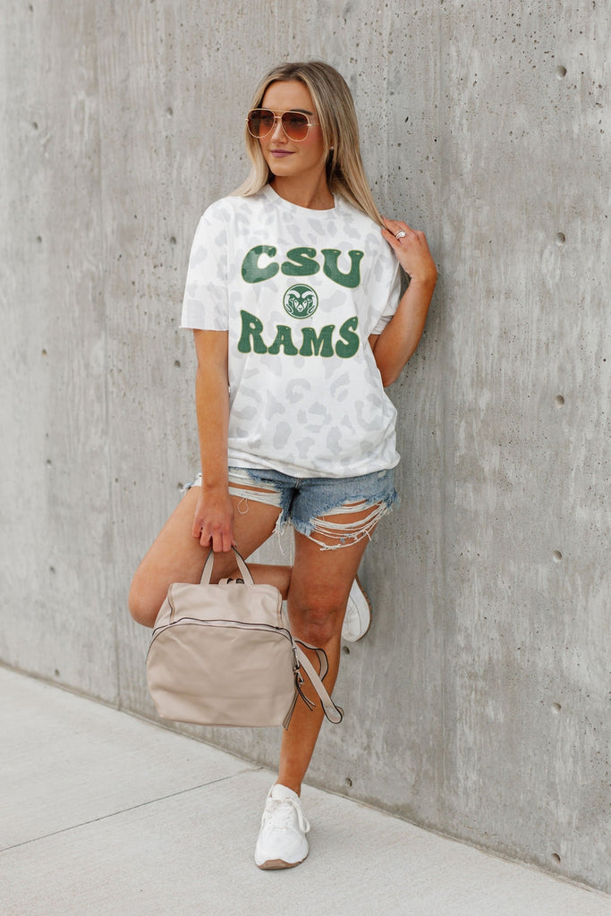COLORADO STATE RAMS CRUSHING VICTORY SUBTLE LEOPARD PRINT TEE