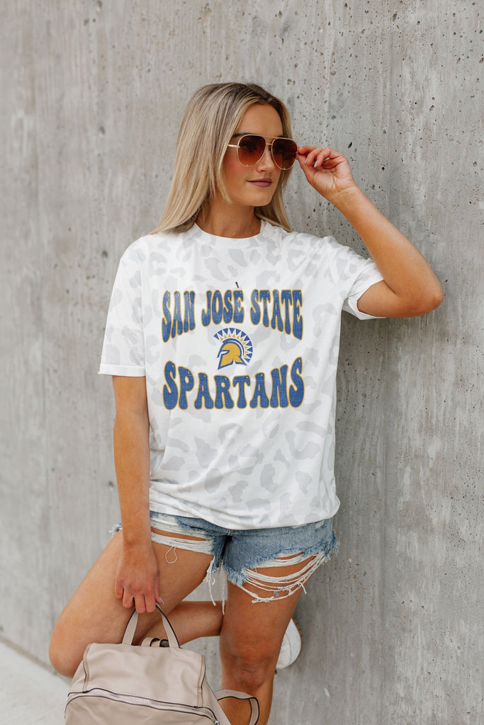 SAN JOSE STATE SPARTANS CRUSHING VICTORY SUBTLE LEOPARD PRINT TEE