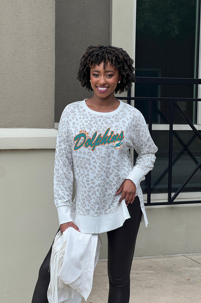 MIAMI DOLPHINS FEELING WILD SIDE SLIT PULLOVER