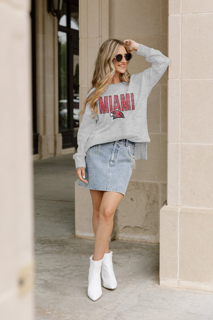 MIAMI OF OHIO REDHAWKS STYLE STATEMENT SIDE SLIT PULLOVER