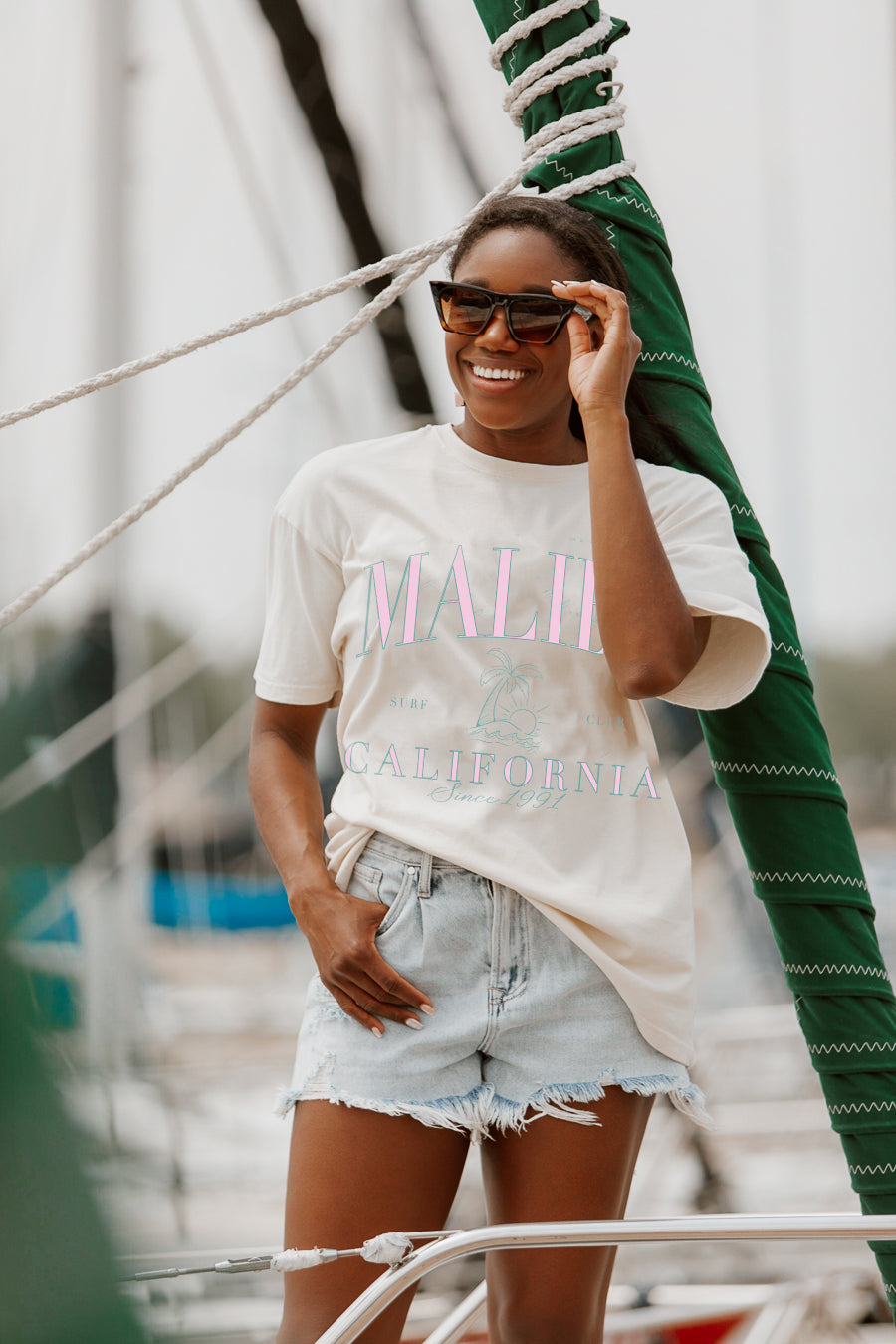 NEXT TO YOU IN MALIBU VINTAGE BOYFRIEND TEE