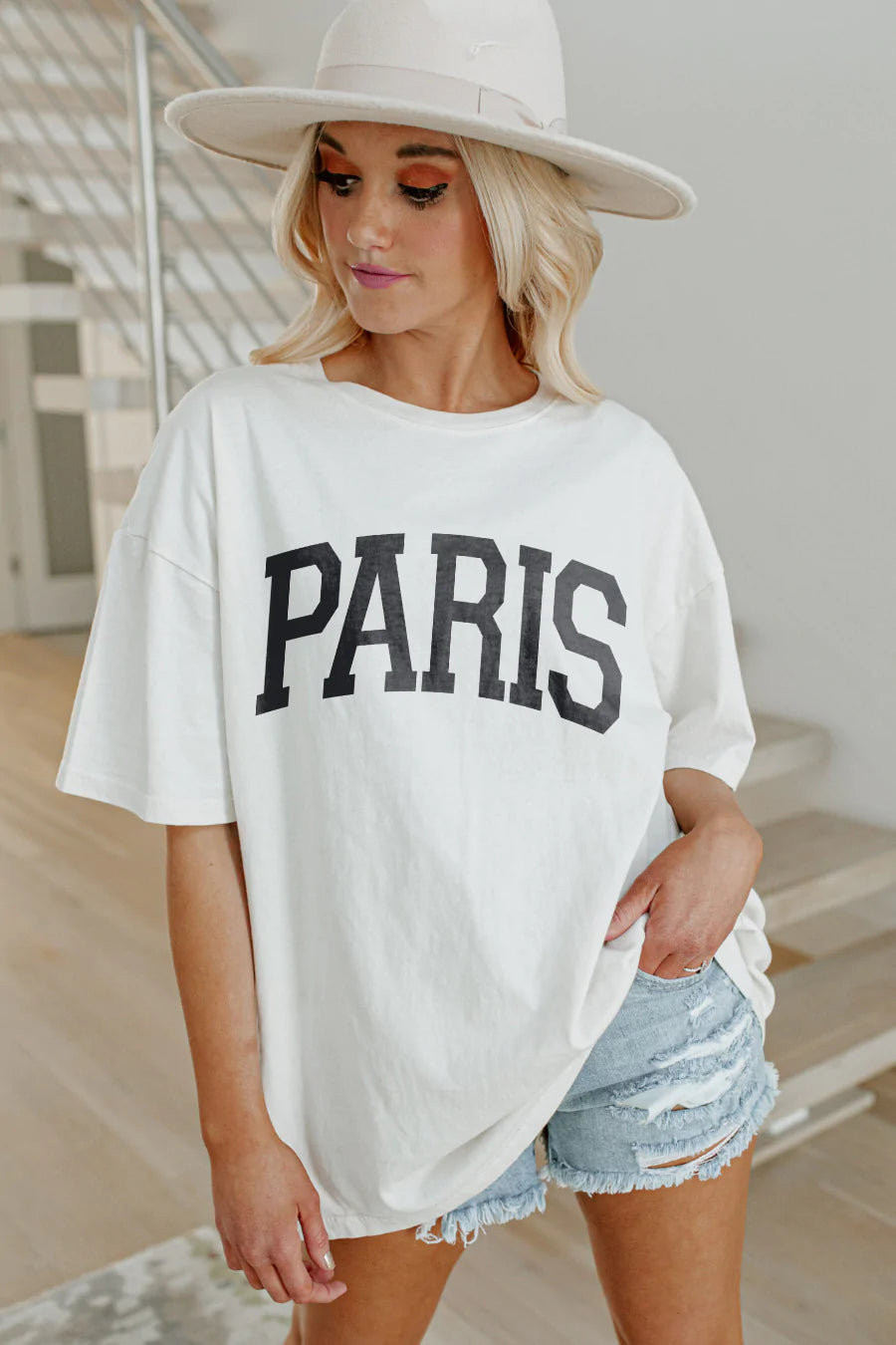 PARIS OR BUST VINTAGE BOYFRIEND TEE