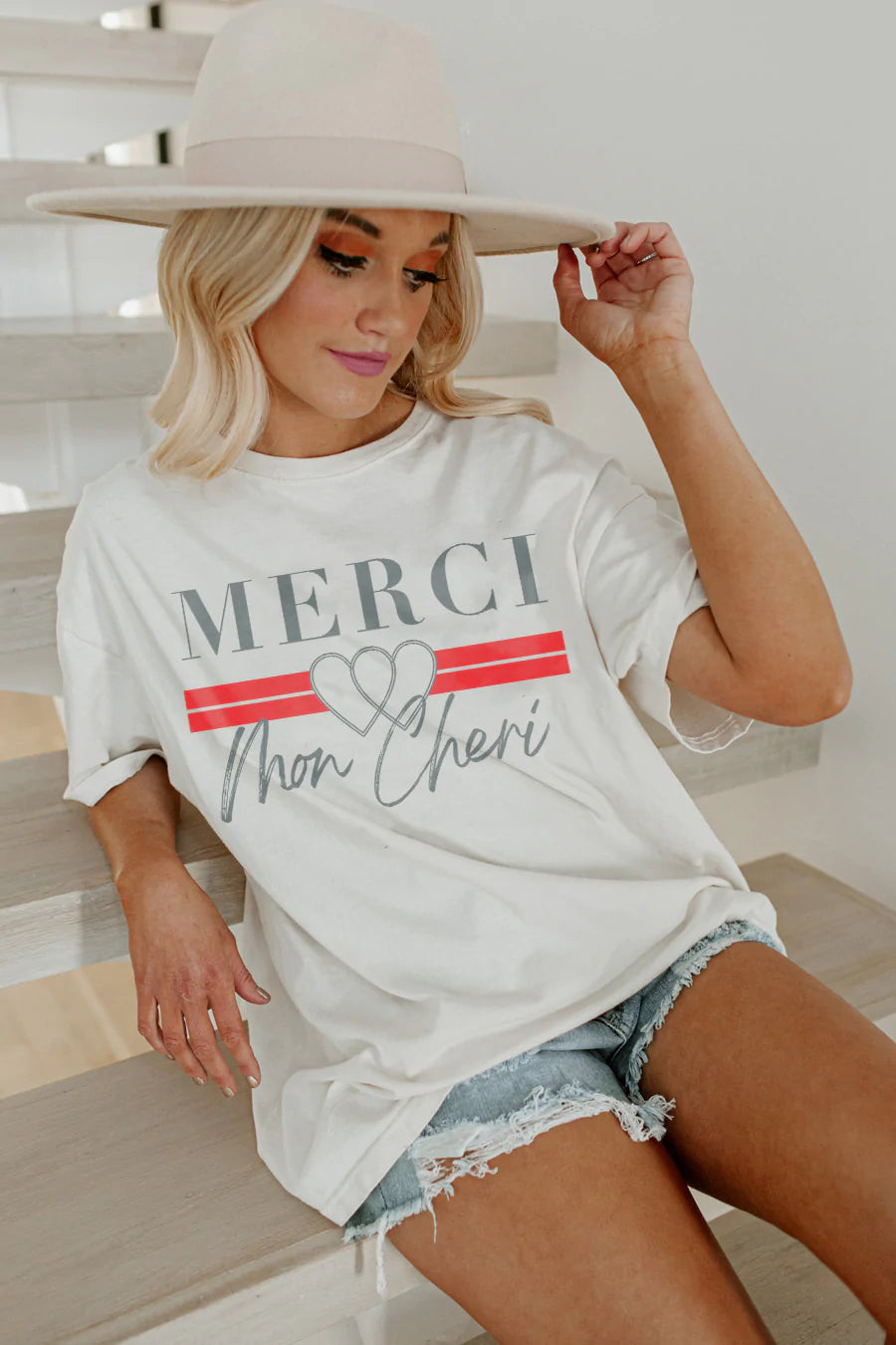 MERCI MON CHERI VINTAGE BOYFRIEND TEE