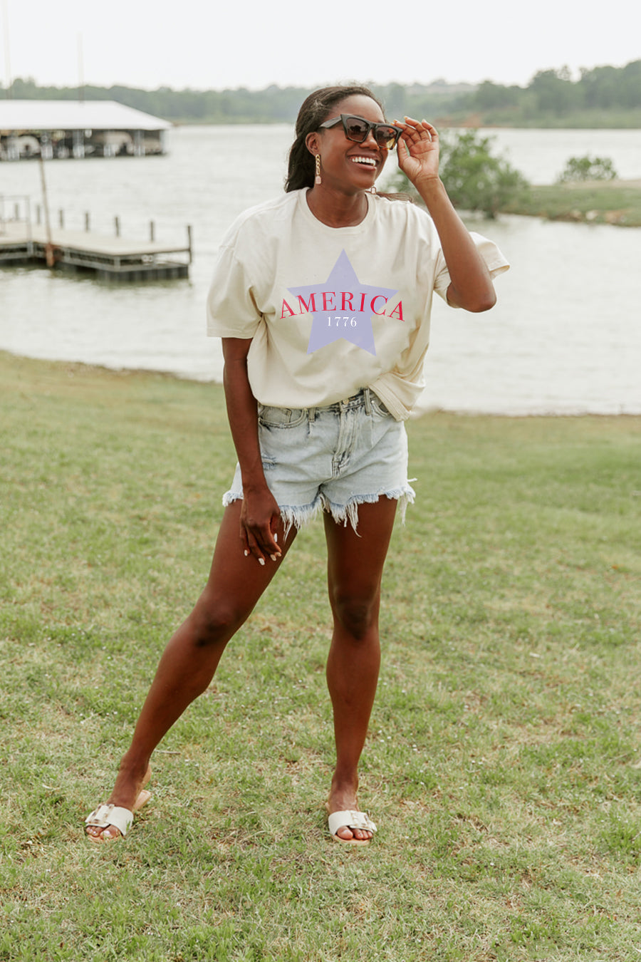 1776 RETRO AMERICA VINTAGE BOYFRIEND TEE-PATRIOTIC GRAPHIC TEES
