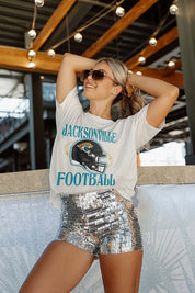 JACKSONVILLE JAGUARS VICTORIOUS VIXEN SHORT SLEEVE FLOWY TEE
