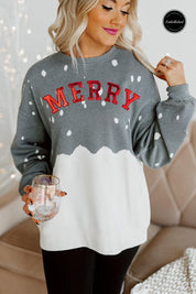 RETRO CHRISTMAS EMBELLISHED BLEACH DYE SWEATSHIRT