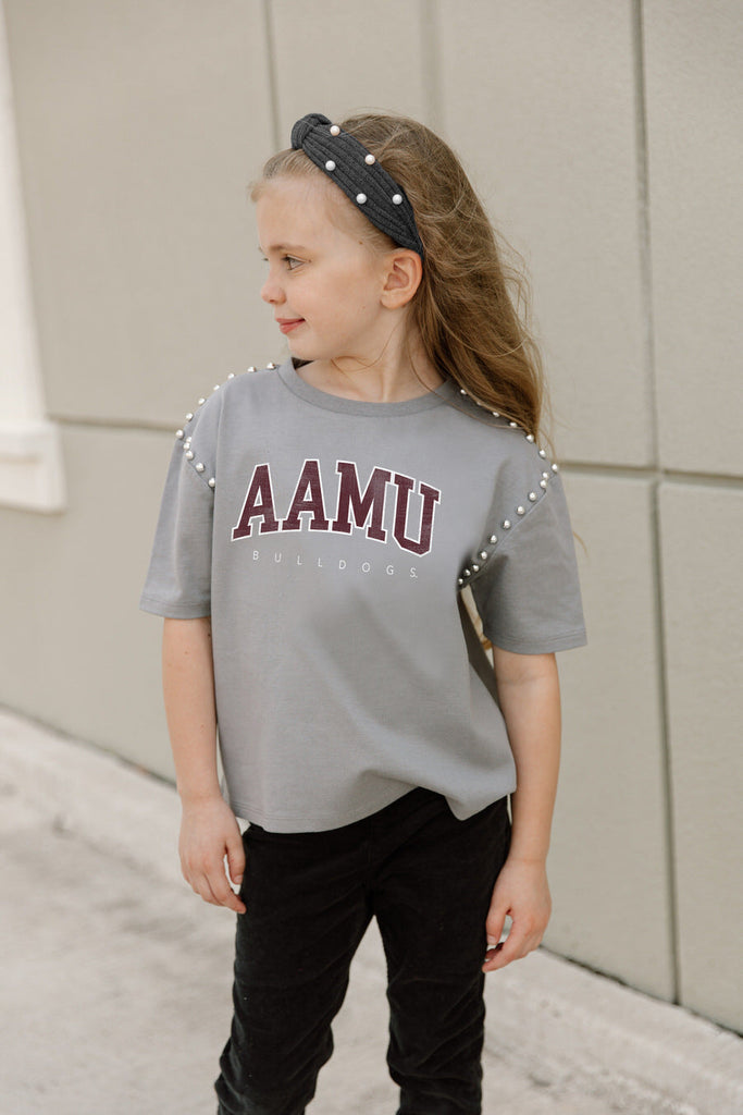 ALABAMA A&M BULLDOGS AFTER PARTY KIDS STUDDED SHORT SLEEVE MODERATELY CROPPED TEE