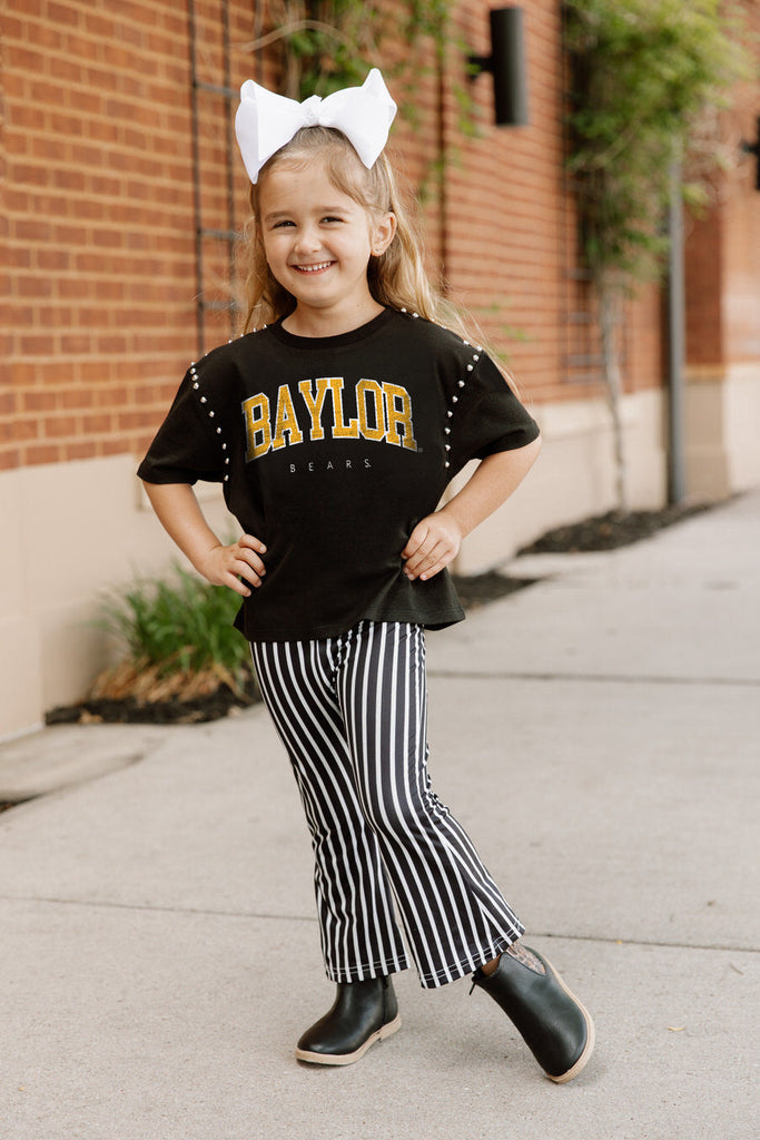 BAYLOR BEARS AFTER PARTY KIDS STUDDED SHORT SLEEVE MODERATELY CROPPED TEE
