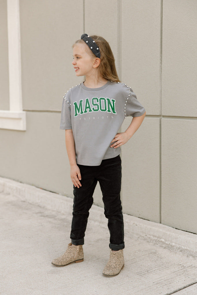 GEORGE MASON PATRIOTS AFTER PARTY KIDS STUDDED SHORT SLEEVE MODERATELY CROPPED TEE