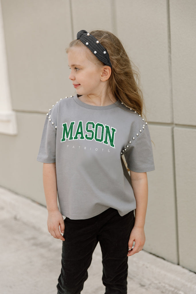 GEORGE MASON PATRIOTS AFTER PARTY KIDS STUDDED SHORT SLEEVE MODERATELY CROPPED TEE