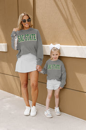 Grey Sacramento State Hornets Guess Who's Back Kids Sequin Pullover - Mommy & Me Styled Look | Gameday Couture - SOHO