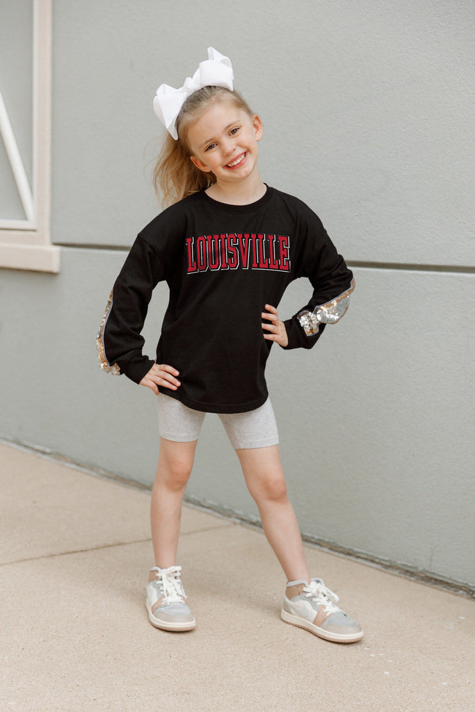 Louisville Cardinals Guess Who's Back Kids Sequin Yoke Pullover