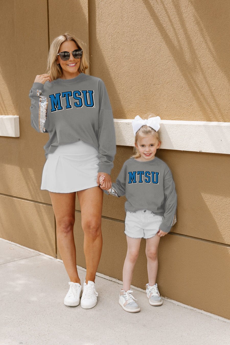 Grey MTSU Blue Raiders Kids Sequin Pullover - Mommy & Me Styled Look | Gameday Couture - SOHO