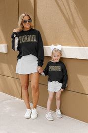 Black Purdue Boilermakers Kids Sequin Pullover - Mommy & Me Styled Look | Gameday Couture - SOHO