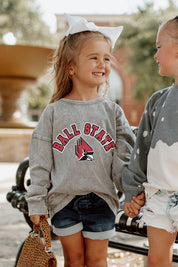 BALL STATE CARDINALS Kid's Faded-Wash Pullover