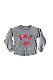 SMU MUSTANGS Kid's Faded-Wash Pullover