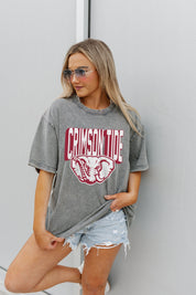 ALABAMA CRIMSON TIDE SOLID DEFENSE OVERSIZED CREWNECK TEE