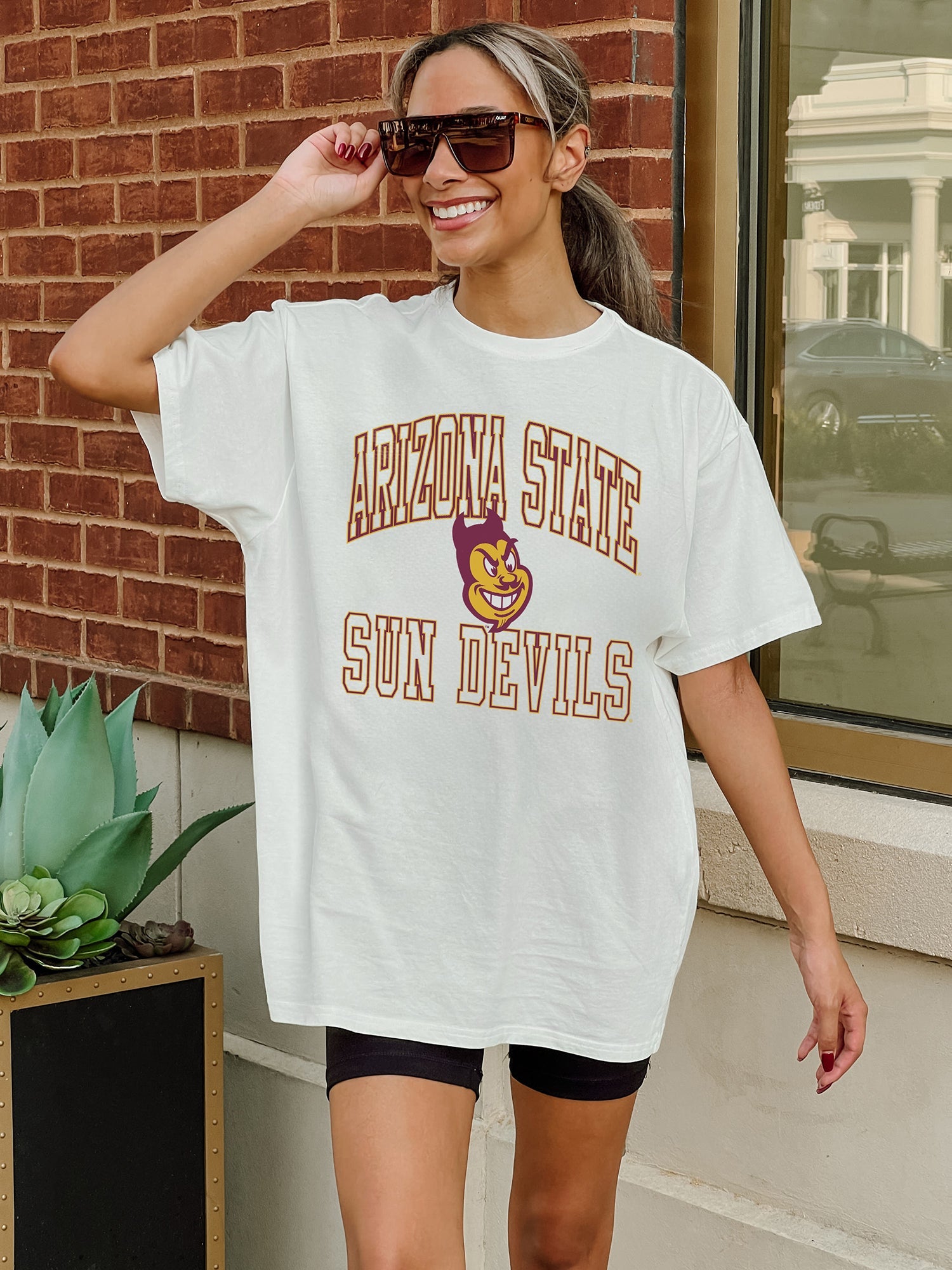 ARIZONA STATE SUN DEVILS UP YOUR GAME OVERSIZED CREWNECK TEE BY MADI PREWETT