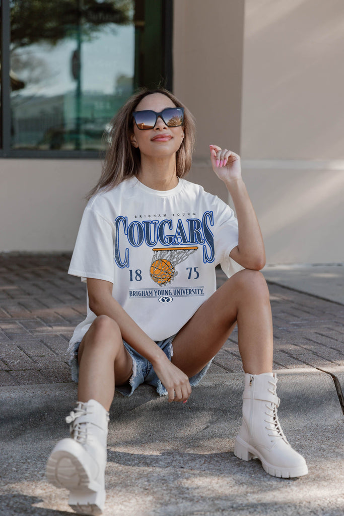 BYU COUGARS COURT DATE OVERSIZED CREWNECK TEE