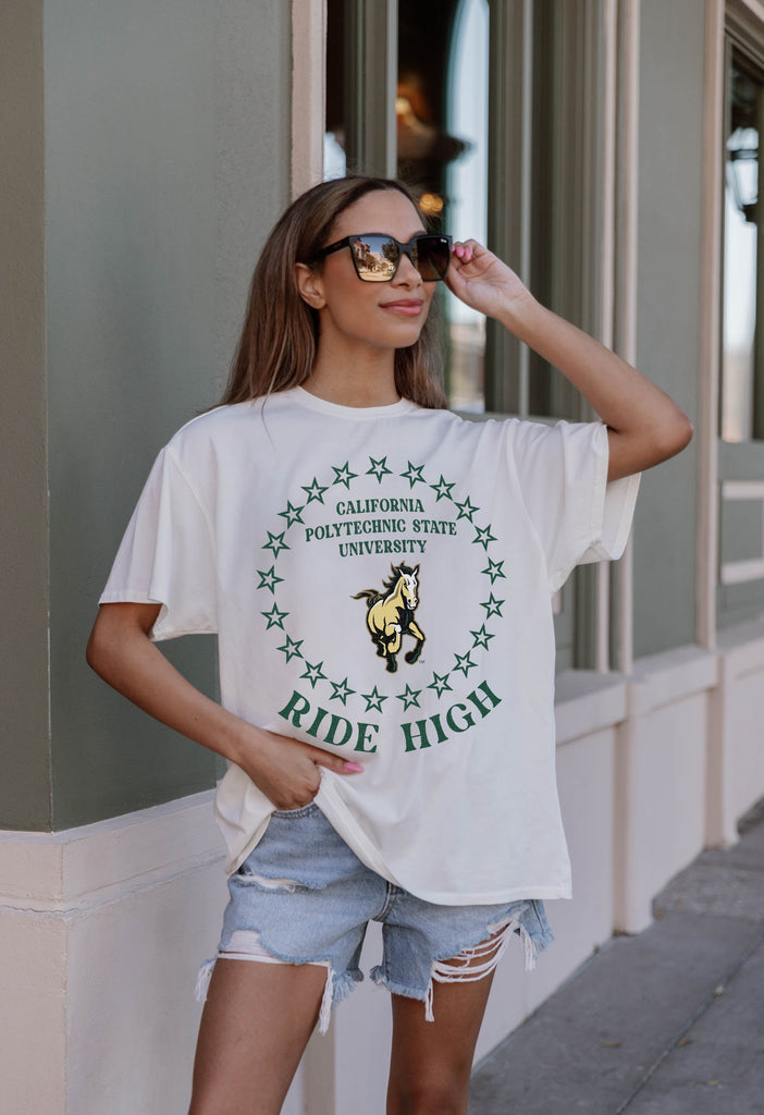 CAL POLY MUSTANGS ON POINT OVERSIZED CREWNECK TEE