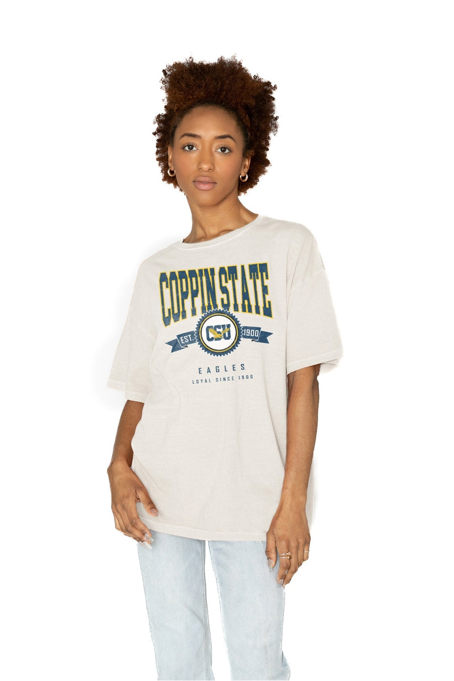 COPPIN STATE EAGLES GET GOIN' OVERSIZED CREW NECK TEE