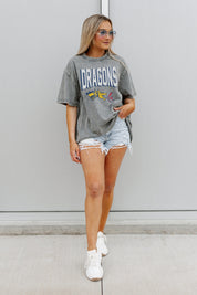Grey Drexel University Dragons Oversized Crewneck Tee - On Model Front View | Gameday Couture - SOHO