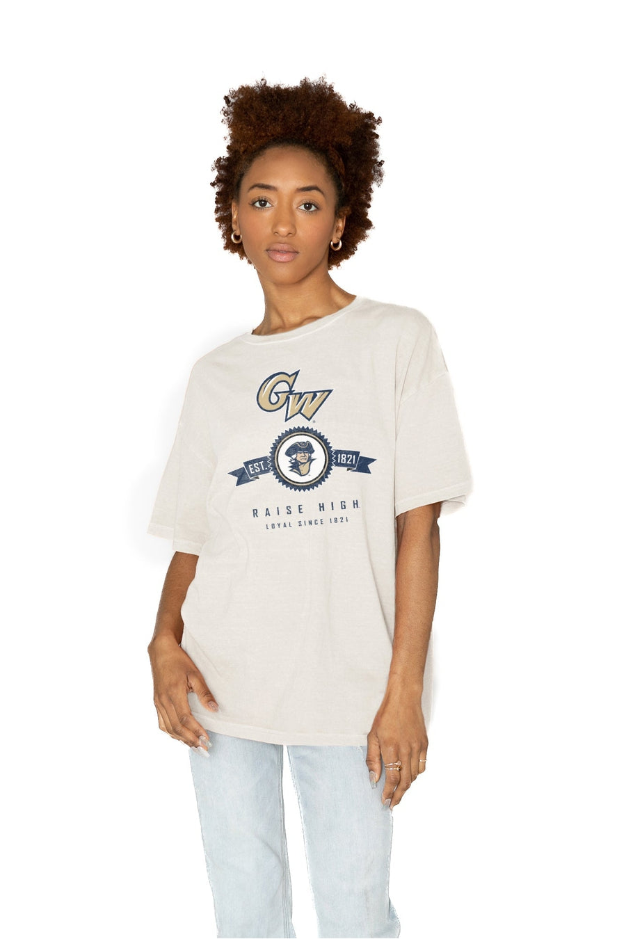 GEORGE WASHINGTON COLONIALS GET GOIN' OVERSIZED CREW NECK TEE