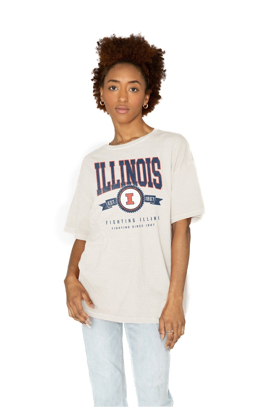ILLINOIS FIGHTING ILLINI GET GOIN' OVERSIZED CREW NECK TEE