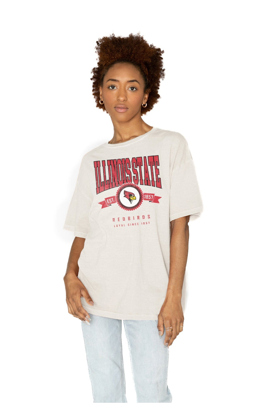 ILLINOIS STATE REDBIRDS GET GOIN' OVERSIZED CREW NECK TEE
