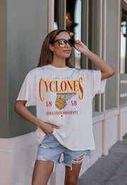 IOWA STATE CYCLONES COURT DATE OVERSIZED CREWNECK TEE
