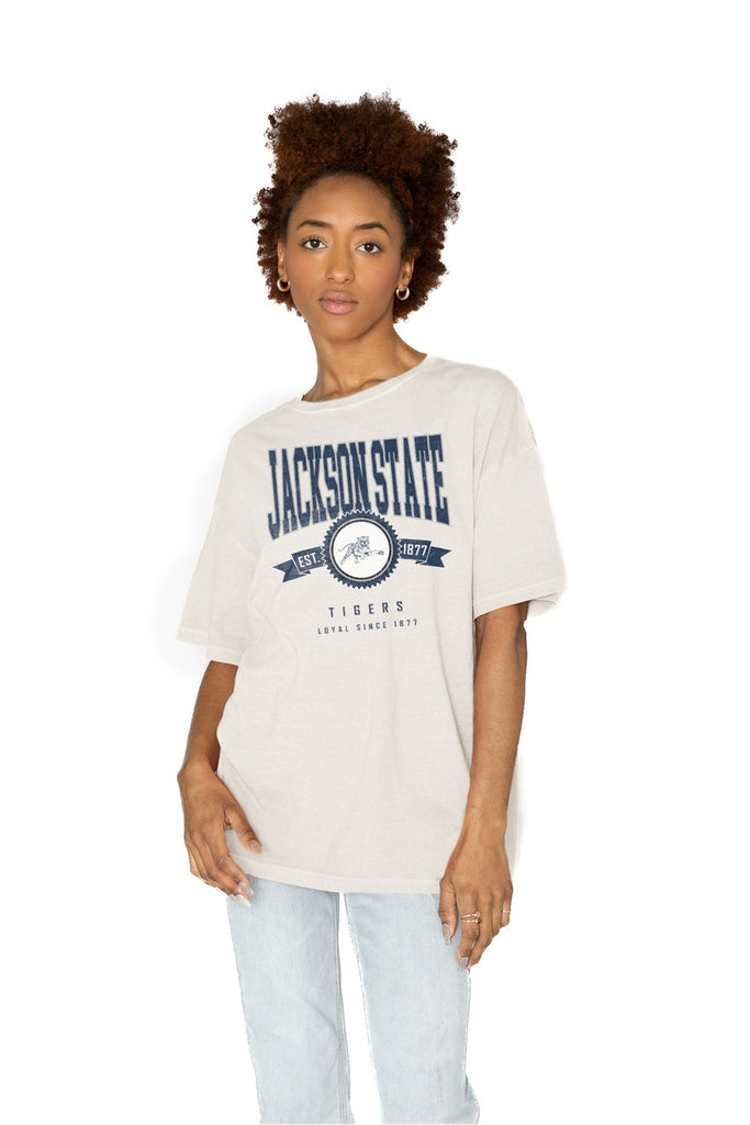 JACKSON STATE TIGERS GET GOIN' OVERSIZED CREW NECK TEE