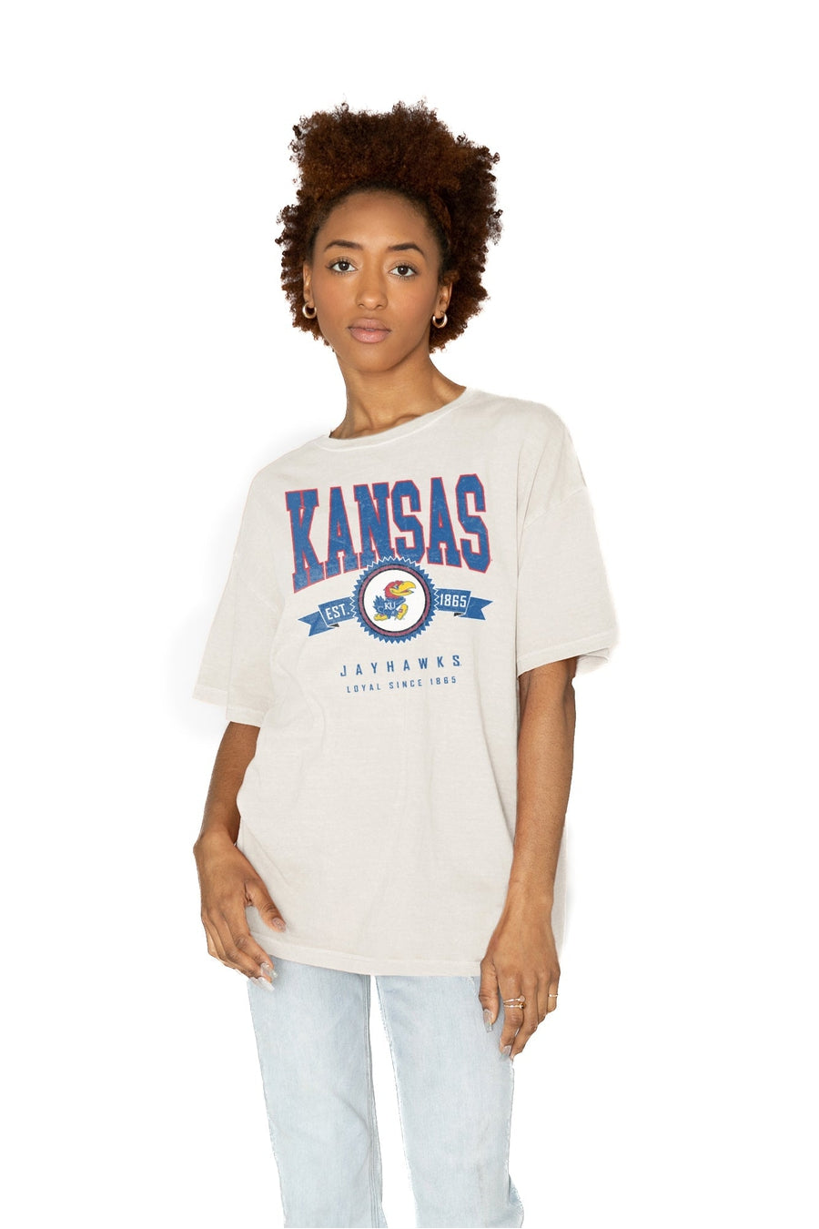 KANSAS JAYHAWKS GET GOIN' OVERSIZED CREW NECK TEE