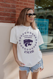 KANSAS STATE WILDCATS ON POINT OVERSIZED CREWNECK TEE
