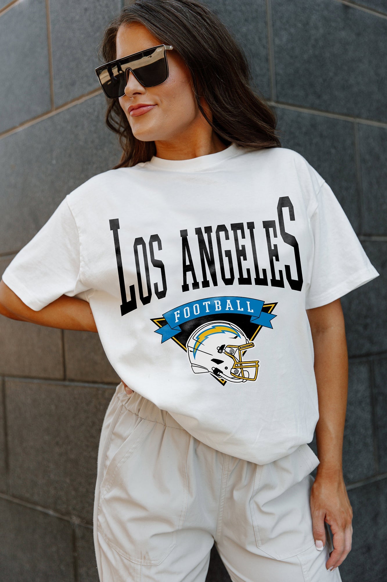 LOS ANGELES CHARGERS ENFORCER RELAXED FIT SHORT SLEEVE CREWNECK TEE