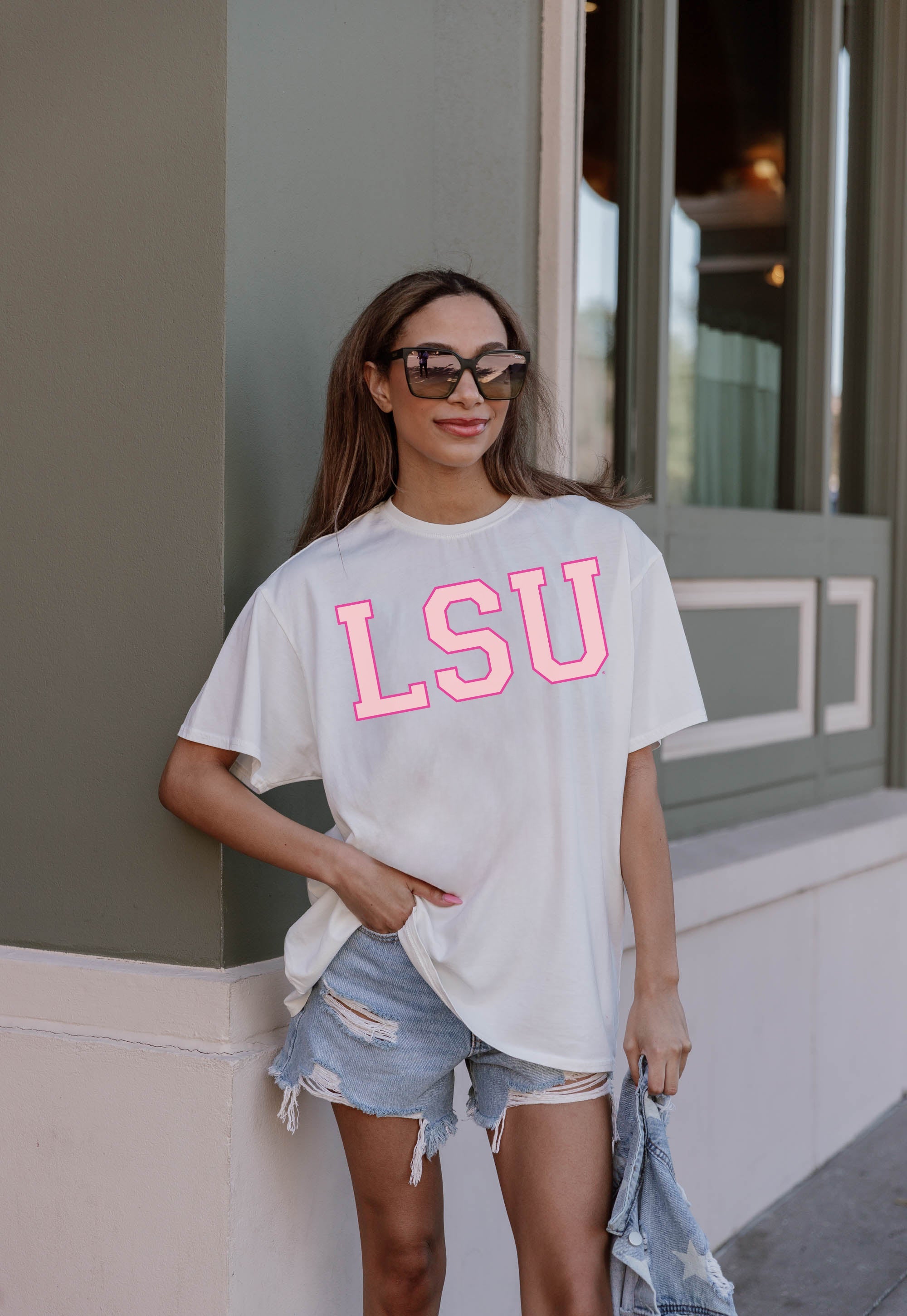 LSU TIGERS GAMEDAY ERA OVERSIZED CREWNECK TEE