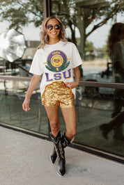 LSU TIGERS BE A CHAMPION OVERSIZED CREWNECK TEE BY MADI PREWETT