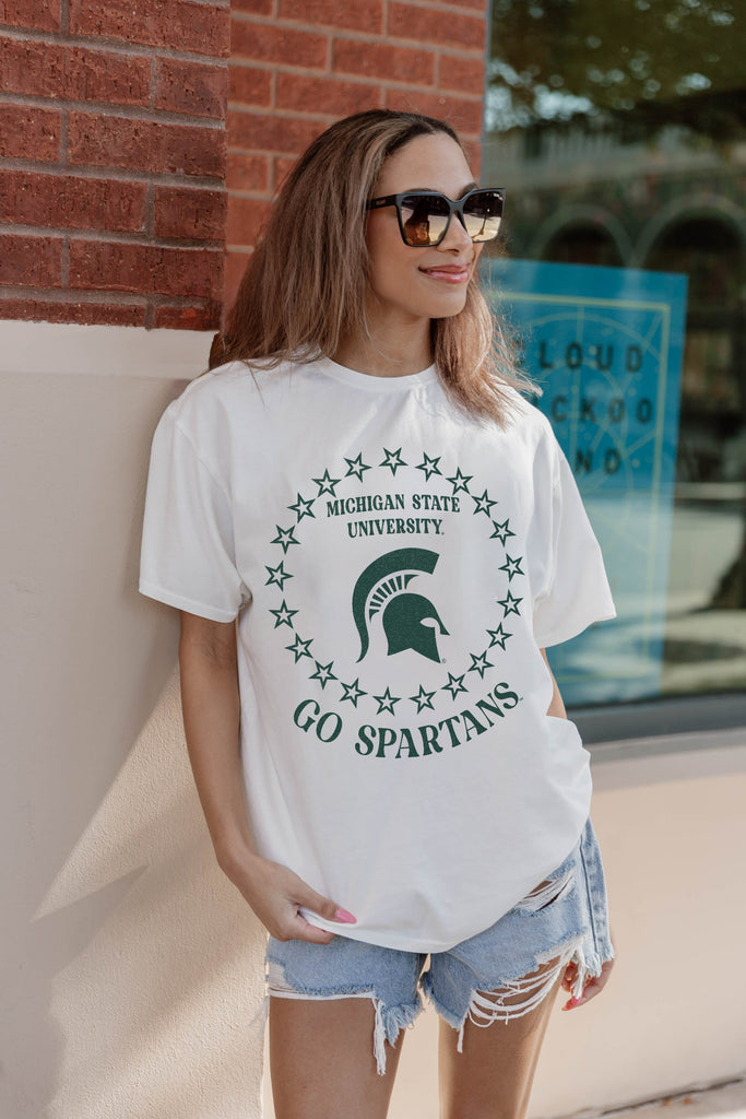 MICHIGAN STATE SPARTANS ON POINT OVERSIZED CREWNECK TEE