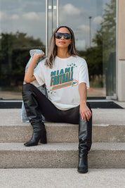 MIAMI DOLPHINS GOOD CALL OVERSIZED CREWNECK TEE