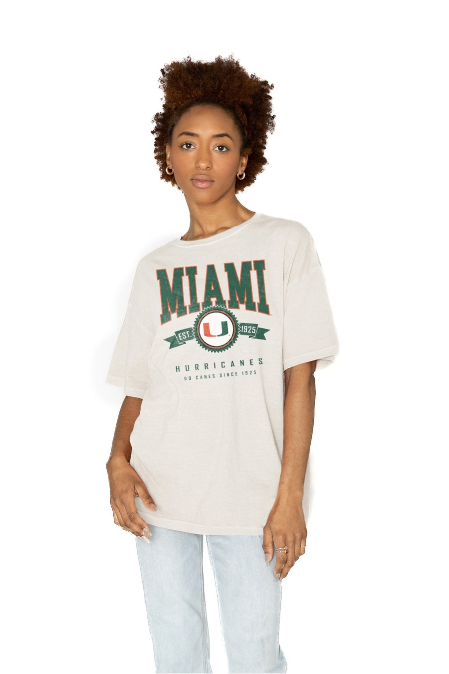 MIAMI HURRICANES GET GOIN' OVERSIZED CREW NECK TEE