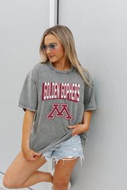 MINNESOTA GOLDEN GOPHERS SOLID DEFENSE OVERSIZED CREWNECK TEE