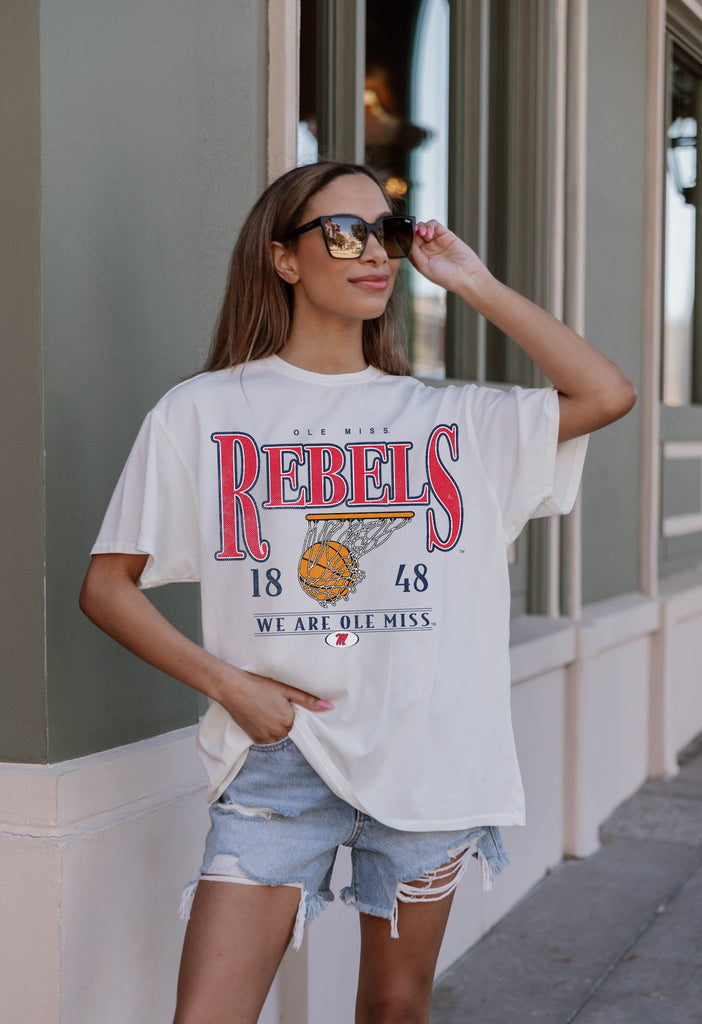 OLE MISS REBELS COURT DATE OVERSIZED CREWNECK TEE