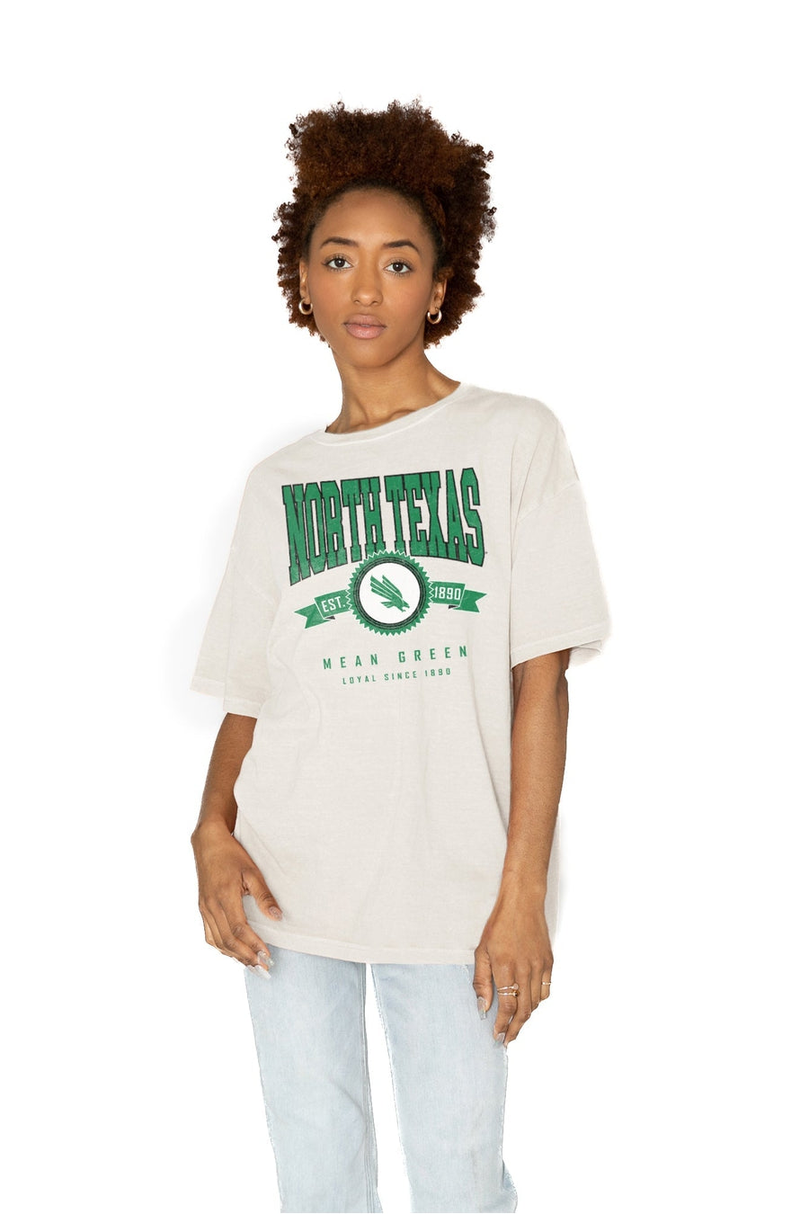 NORTH TEXAS MEAN GREEN GET GOIN' OVERSIZED CREW NECK TEE