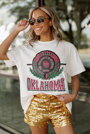 OKLAHOMA SOONERS BE A CHAMPION OVERSIZED CREWNECK TEE BY MADI PREWETT